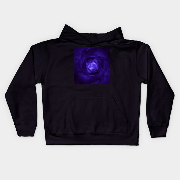 Purple Wormhole in Space Kids Hoodie by The Black Panther